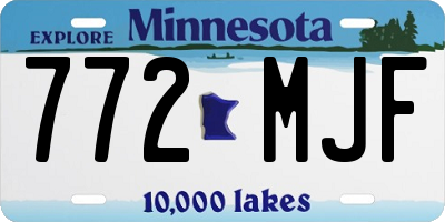 MN license plate 772MJF