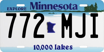 MN license plate 772MJI