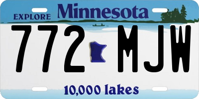 MN license plate 772MJW