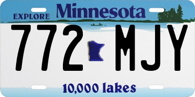 MN license plate 772MJY