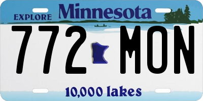 MN license plate 772MON