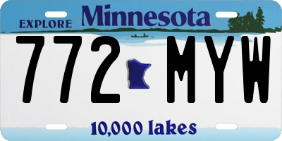 MN license plate 772MYW