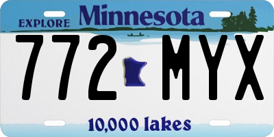 MN license plate 772MYX