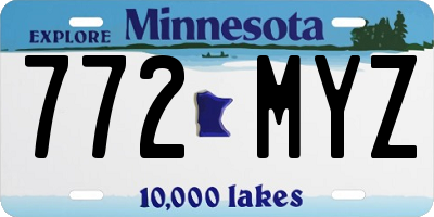 MN license plate 772MYZ