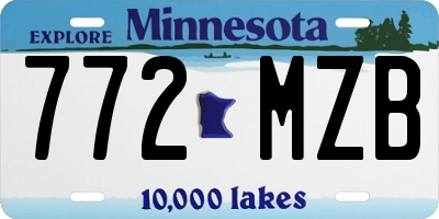 MN license plate 772MZB