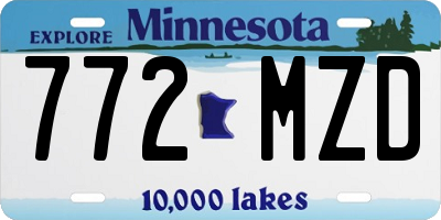 MN license plate 772MZD