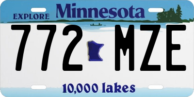 MN license plate 772MZE