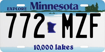 MN license plate 772MZF