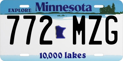 MN license plate 772MZG