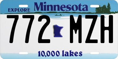 MN license plate 772MZH