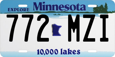 MN license plate 772MZI