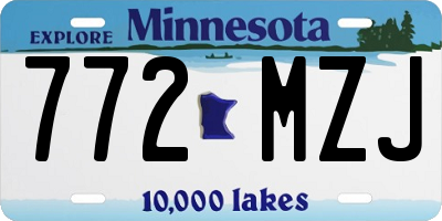 MN license plate 772MZJ