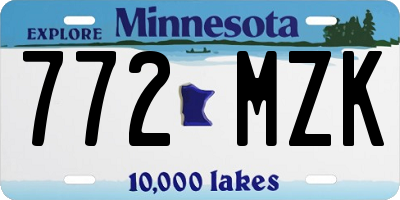 MN license plate 772MZK