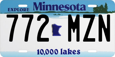 MN license plate 772MZN