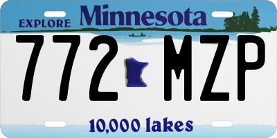 MN license plate 772MZP