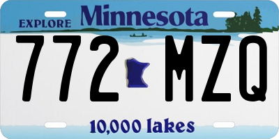 MN license plate 772MZQ