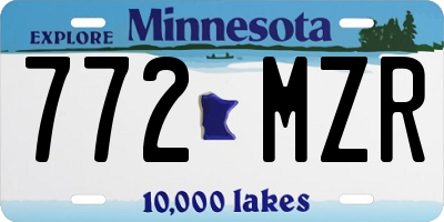 MN license plate 772MZR