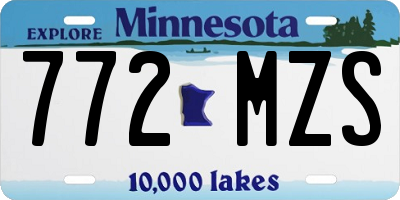 MN license plate 772MZS