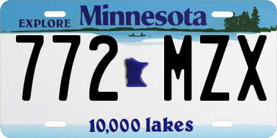 MN license plate 772MZX