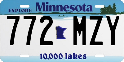 MN license plate 772MZY