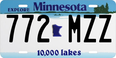 MN license plate 772MZZ