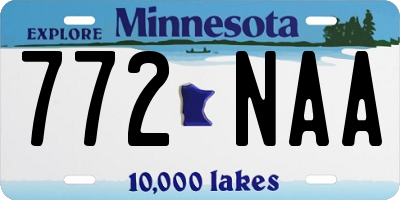 MN license plate 772NAA