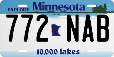 MN license plate 772NAB