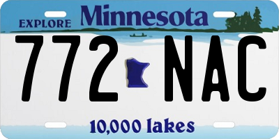MN license plate 772NAC