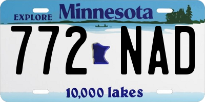 MN license plate 772NAD