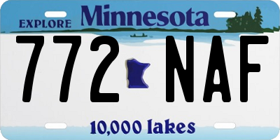 MN license plate 772NAF