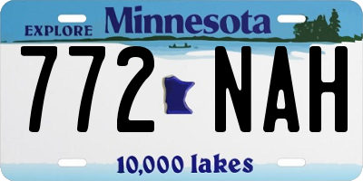 MN license plate 772NAH