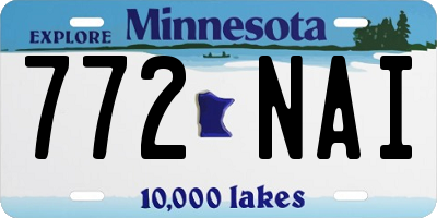 MN license plate 772NAI
