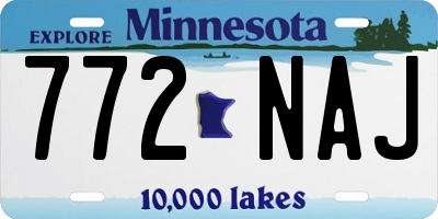 MN license plate 772NAJ