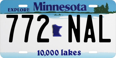 MN license plate 772NAL