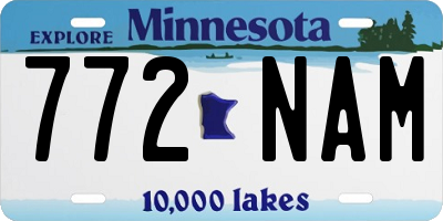 MN license plate 772NAM