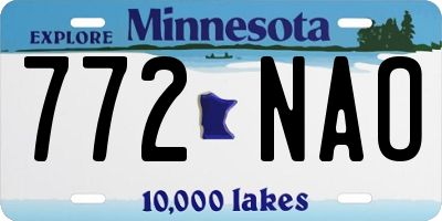 MN license plate 772NAO