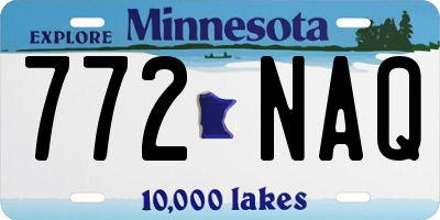 MN license plate 772NAQ