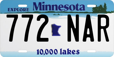 MN license plate 772NAR
