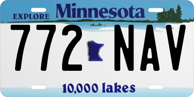 MN license plate 772NAV