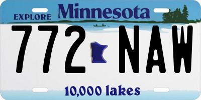 MN license plate 772NAW