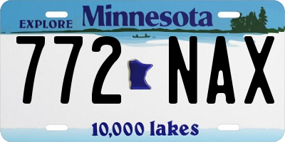 MN license plate 772NAX