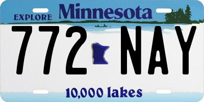 MN license plate 772NAY