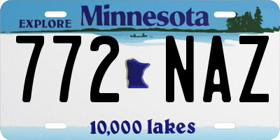 MN license plate 772NAZ