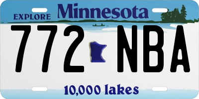 MN license plate 772NBA