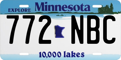 MN license plate 772NBC