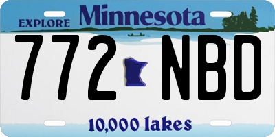 MN license plate 772NBD
