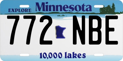 MN license plate 772NBE