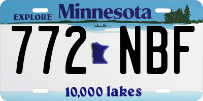 MN license plate 772NBF