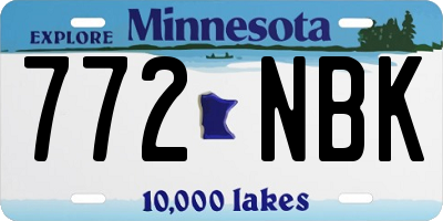 MN license plate 772NBK
