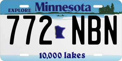 MN license plate 772NBN